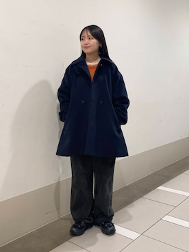 「アイテム（ステンカラーコート）」を使った、rikoさん（レディース・154cm）の秋コーディネート