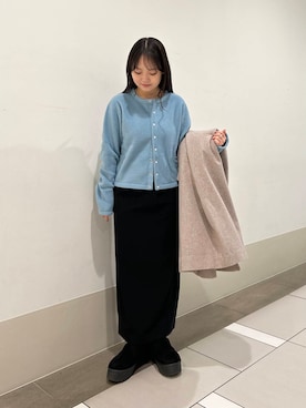 「冬の差し色コーデ」｜rikoさん（レディース・154cm）の冬コーディネート
