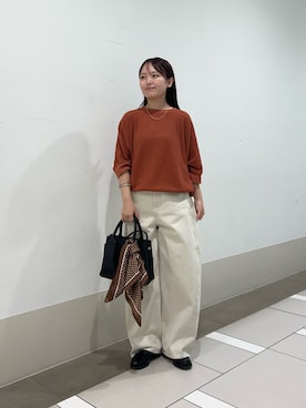 「アイテム（ストール/ショール）」を使った、rikoさん（レディース・154cm）の夏コーディネート