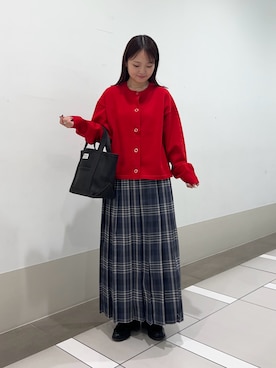 「ニットカーディガン」｜rikoさん（レディース・154cm）の秋コーディネート