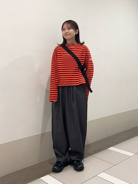 「ORCIVAL（オーシバル）のアイテム（Tシャツ/カットソー）」を使った、rikoさん（レディース・154cm）の秋コーディネート