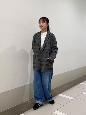 「FORK&SPOON（フォークアンドスプーン）のFORK&SPOON　ボトルネック8分袖Tシャツ（Tシャツ/カットソー）」を使った、rikoさん（レディース・154cm）の秋コーディネート