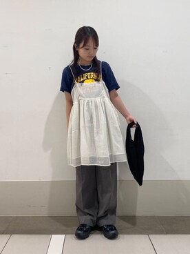 「URBAN RESEARCH DOORS（アーバンリサーチドアーズ）のアイテム（キャミソール）」を使った、rikoさん（レディース・154cm）の夏コーディネート