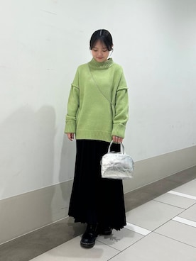 「冬の差し色コーデ」｜rikoさん（レディース・154cm）の冬コーディネート