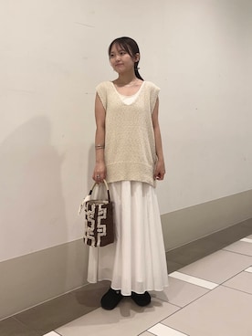 「beej（ビージ）のアイテム」を使った、rikoさん（レディース・154cm）の夏コーディネート