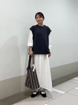 「FORK&SPOON（フォークアンドスプーン）のアイテム（ワンピース）」を使った、rikoさん（レディース・154cm）の秋コーディネート