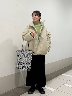 「冬の差し色コーデ」｜rikoさん（レディース・154cm）の冬コーディネート