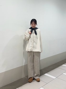 「アイテム（スリッポン）」を使った、rikoさん（レディース・154cm）の冬コーディネート