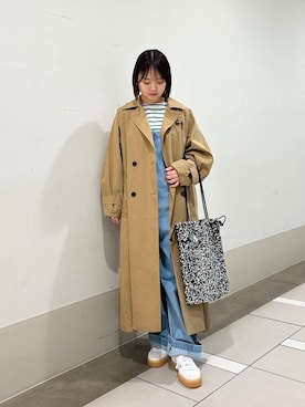 「デニムサロペット」｜「アイテム（ジャケット/アウター）」を使った、rikoさん（レディース・154cm）の冬コーディネート