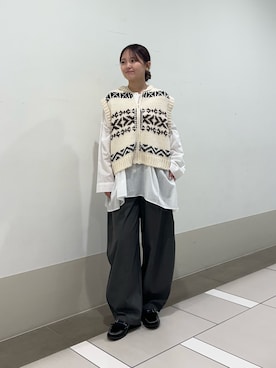 「HARUTA（ハルタ）の『別注』HARUTA×DOORS　キルトローファー（ローファー）」を使った、rikoさん（レディース・154cm）の秋コーディネート