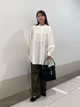 「ブラウスコーデ」｜「アイテム（バレエシューズ）」を使った、rikoさん（レディース・154cm）の秋コーディネート