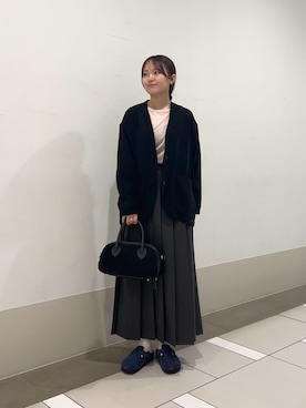 「アイテム（ノーカラージャケット）」を使った、rikoさん（レディース・154cm）の秋コーディネート