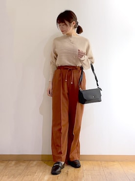 「アイテム（アクセサリー）」を使った、かのさん（レディース・157cm）の秋コーディネート