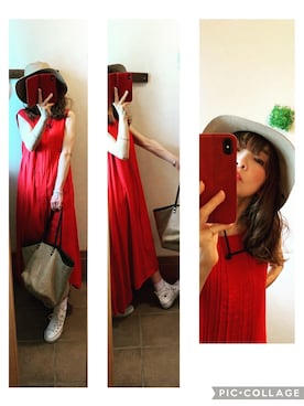 「chambre de charme（シャンブルドゥシャーム）のアイテム（ワンピース）」を使った、itsumicchiさん（レディース・151cm）の夏コーディネート