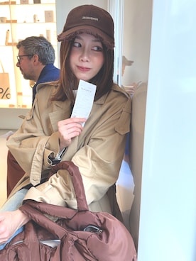 「アイテム（ピーコート）」を使った、Qiaoanさん（レディース・167cm）の夏コーディネート