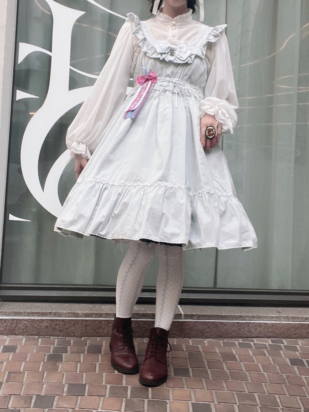 「ロリータ、ロリータファッション、ブーツ、ジャンパースカート、着回しコーデ」｜「ALICE and the PIRATESのアイテム（ジャンパースカート、その他）」を使った、月光さん（レディース・163cm）の冬コーディネートの1枚目の写真