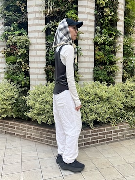 「アイテム（タンクトップ）」を使った、Rionさん（レディース・163cm）の秋コーディネート