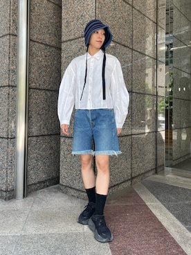 「アイテム（帽子）」を使った、Rionさん（レディース・163cm）の夏コーディネート