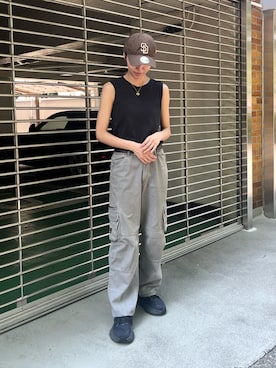 「HOKA（ホカ）のアイテム」を使った、Rionさん（レディース・163cm）の夏コーディネート