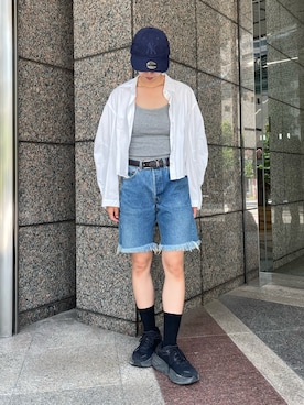 「GAP（ギャップ）のアイテム」を使った、Rionさん（レディース・163cm）の夏コーディネート