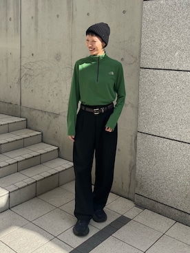 「アイテム（スラックス）」を使った、Rionさん（レディース・163cm）の秋コーディネート