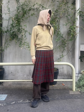 「アイテム（スカート）」を使った、Rionさん（レディース・163cm）の冬コーディネート