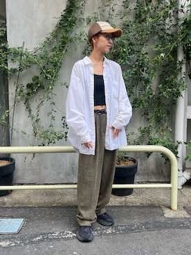 「アイテム（帽子）」を使った、Rionさん（レディース・163cm）の秋コーディネート