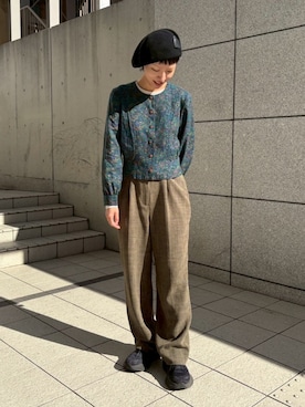 「アイテム（帽子）」を使った、Rionさん（レディース・163cm）の秋コーディネート