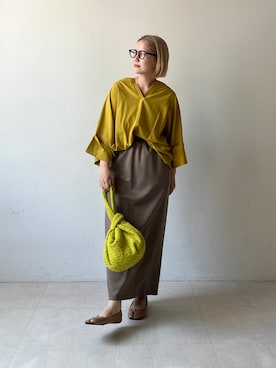 「Bou Jeloud（ブージュルード）のアイテム（セットアップ）」を使った、TSUKIさん（レディース・153cm）の秋コーディネート