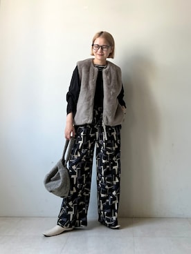 「Bou Jeloud（ブージュルード）のアイテム」を使った、TSUKIさん（レディース・153cm）の秋コーディネート