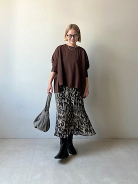 「Bou Jeloud（ブージュルード）のアイテム」を使った、TSUKIさん（レディース・153cm）の秋コーディネート