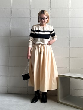 「Bou Jeloud（ブージュルード）のアイテム」を使った、TSUKIさん（レディース・153cm）の秋コーディネート