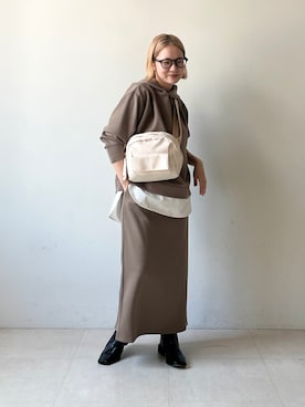 「Bou Jeloud（ブージュルード）のアイテム（セットアップ）」を使った、TSUKIさん（レディース・153cm）の秋コーディネート