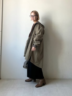 「Bou Jeloud（ブージュルード）のアイテム（セットアップ）」を使った、TSUKIさん（レディース・153cm）の秋コーディネート
