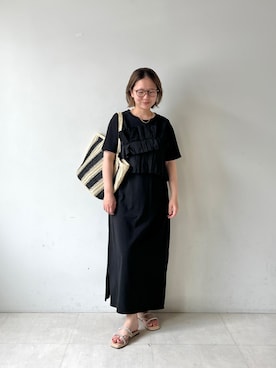 「Bou Jeloud（ブージュルード）のアイテム」を使った、TSUKIさん（レディース・153cm）の夏コーディネート