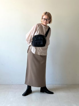 「Bou Jeloud（ブージュルード）のアイテム（セットアップ）」を使った、TSUKIさん（レディース・153cm）の秋コーディネート