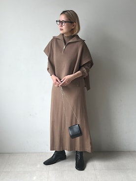 「Bou Jeloud（ブージュルード）のアイテム」を使った、TSUKIさん（レディース・153cm）の秋コーディネート
