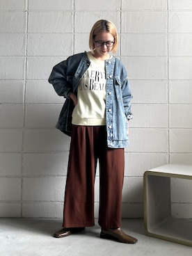 「Bou Jeloud（ブージュルード）のアイテム」を使った、TSUKIさん（レディース・153cm）の秋コーディネート