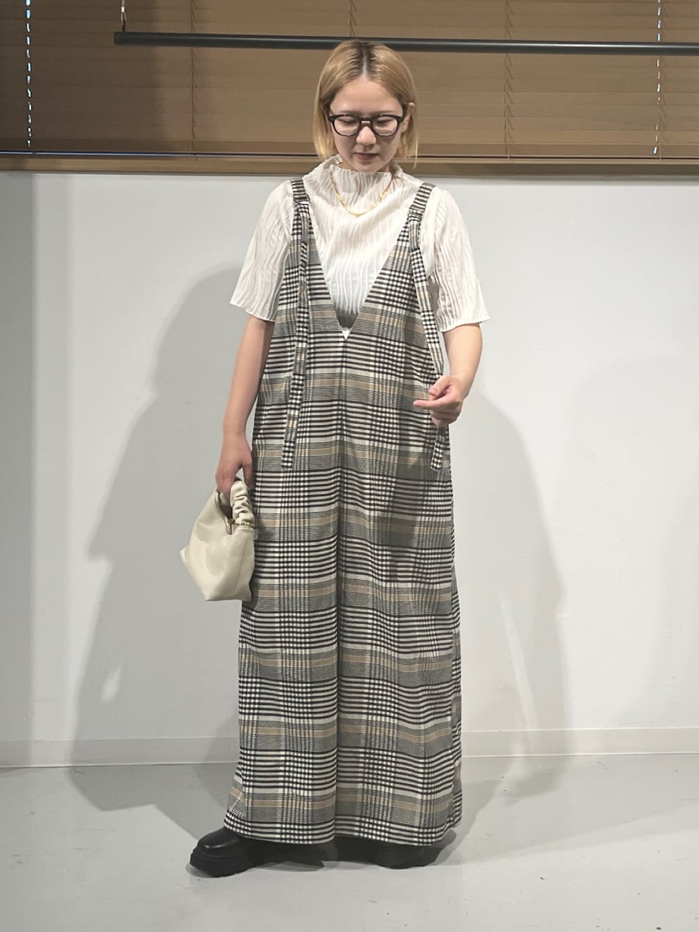 「Bou Jeloudの2wayサロペット（サロペット/オーバーオール、その他）」を使った、TSUKIさん（レディース・153cm）の秋コーディネートの1枚目の写真