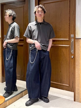 「RAGEBLUE（レイジブルー）のアイテム（トップス）」を使った、manamu さん（メンズ・186cm）の春コーディネート