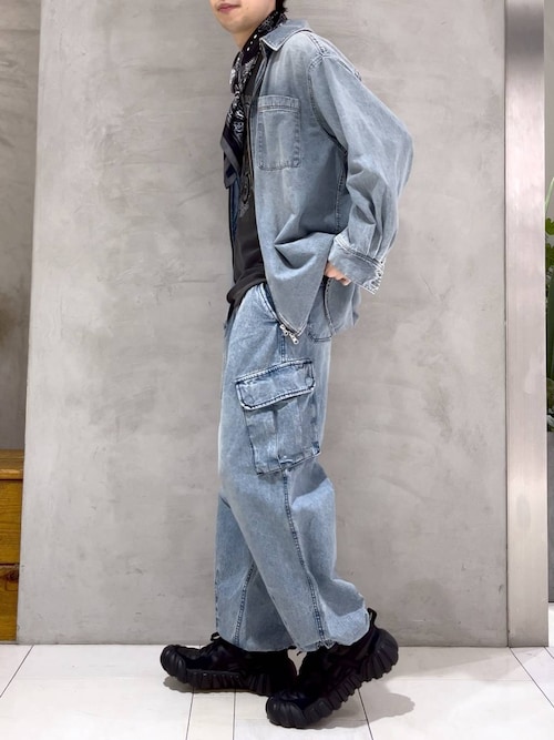【UNISEX】リング付き/マルチパターン大判スカーフ