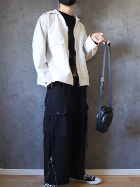 「DEVICE（デバイス）のアイテム」を使った、manamu さん（メンズ・186cm）の冬コーディネート
