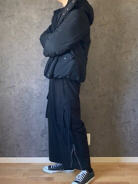 「JUNRED（ジュンレッド）のアイテム（ダウンジャケット/コート）」を使った、manamu さん（メンズ・186cm）の秋コーディネート
