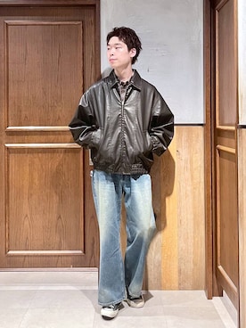 「RAGEBLUE（レイジブルー）のアイテム（ブルゾン）」を使った、manamu さん（メンズ・186cm）の秋コーディネート