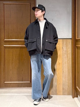 「RAGEBLUE（レイジブルー）のアイテム（ブルゾン）」を使った、manamu さん（メンズ・186cm）の冬コーディネート