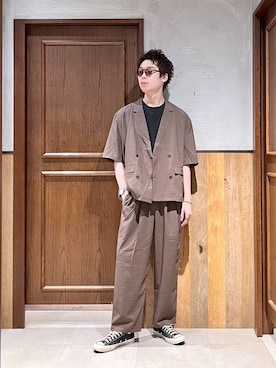 「アイテム（シャツ/ブラウス）」を使った、manamu さん（メンズ・186cm）の夏コーディネート