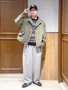 「アイテム（スウェットパンツ）」を使った、manamu さん（メンズ・186cm・20代）の秋コーディネート