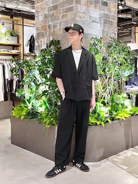 「アイテム（Tシャツ/カットソー）」を使った、manamu さん（メンズ・186cm）の夏コーディネート