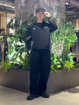 「DISCUS（ディスカス）のアイテム（スウェットパンツ）」を使った、manamu さん（メンズ・186cm）の秋コーディネート