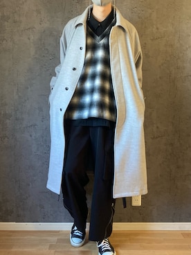 「コート」｜「アイテム（雑貨/ホビー）」を使った、manamu さん（メンズ・186cm）の秋コーディネート